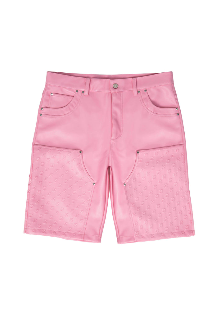 Pink carp leather jorts