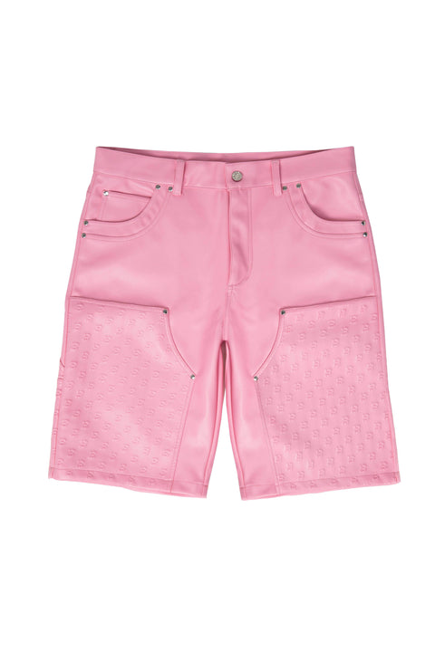 Pink carp leather jorts