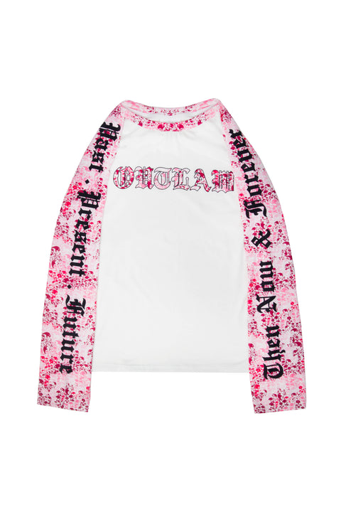 PINK CAMO LONG SLEEVE RAGLAN TSHIRT