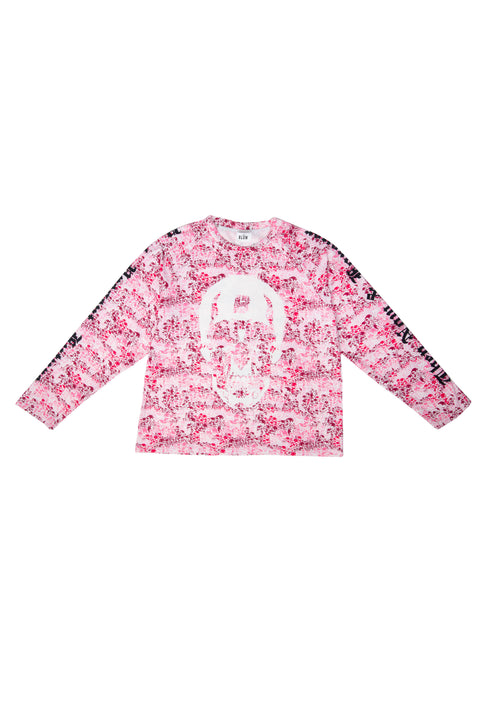 PINK FULL CAMO LONG SLEEVE RAGLAN TSHIRT