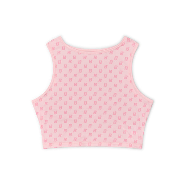 Pink monogram croped vest