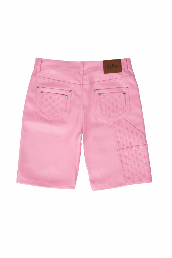 Pink carp leather jorts