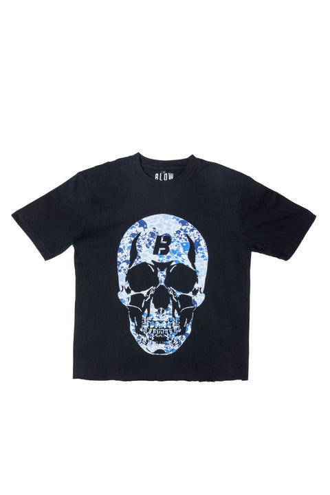 Blue camo skull T-shirt