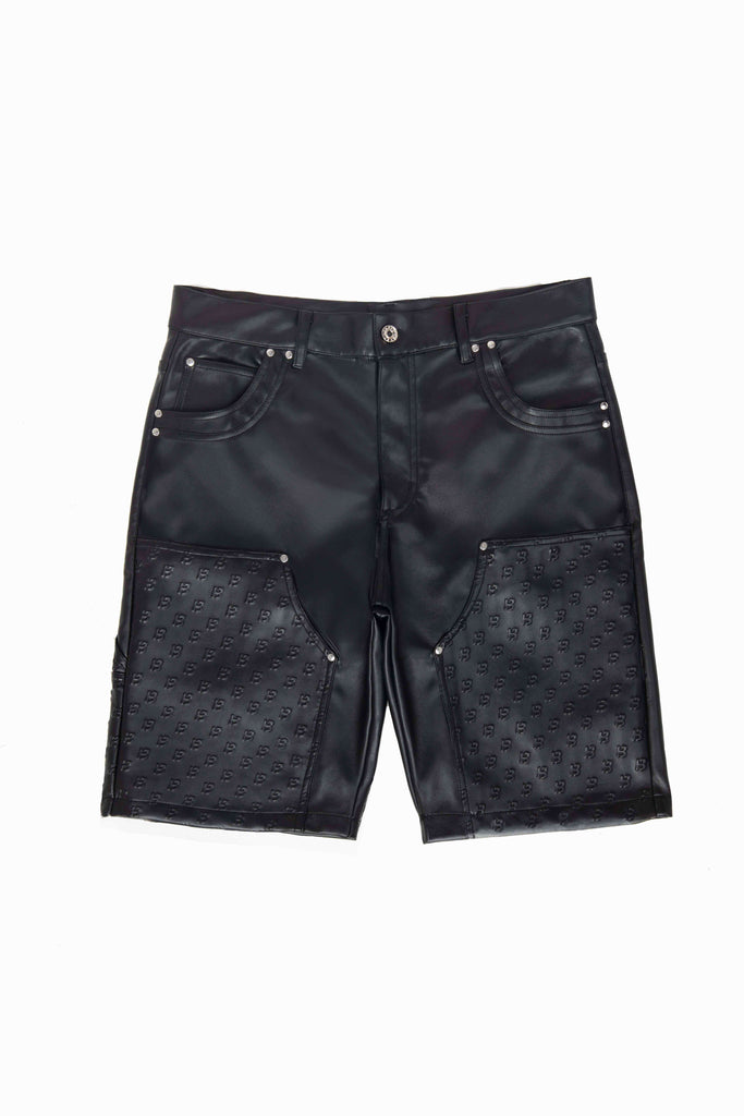 Black carp leather jorts