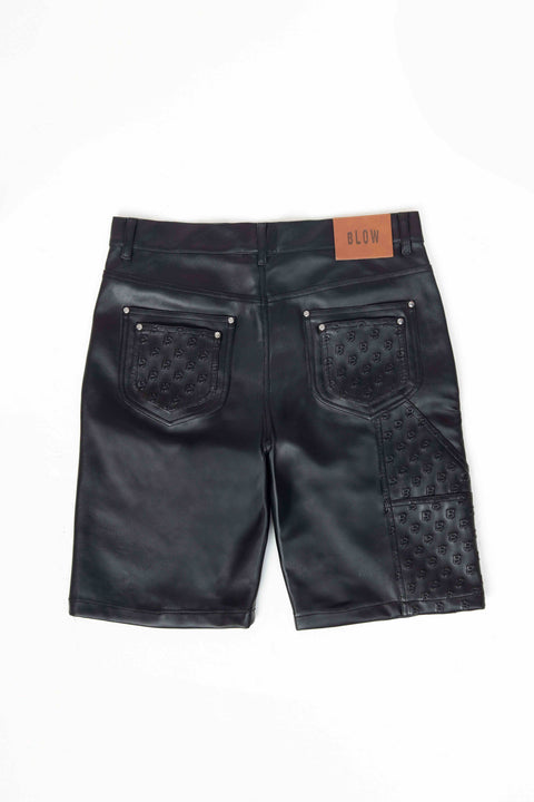 Black carp leather jorts