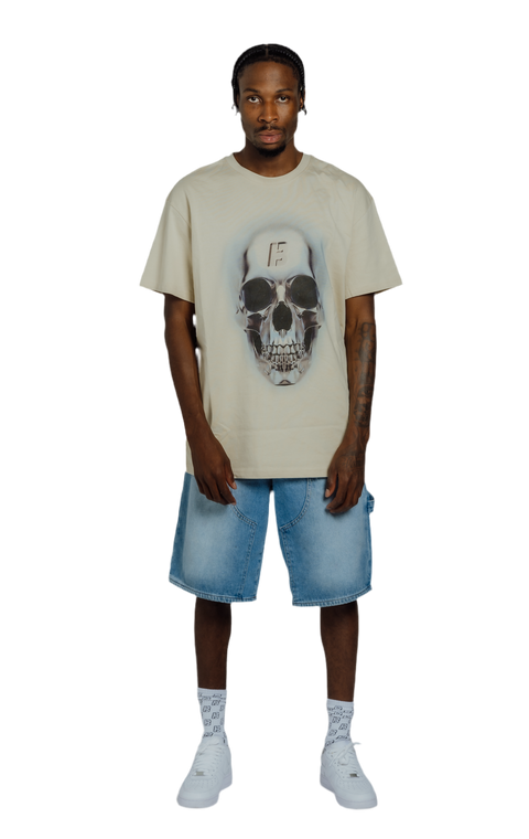 cream and blue Infused Skull