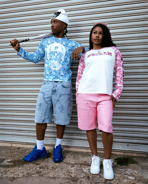 PINK CAMO LONG SLEEVE RAGLAN TSHIRT
