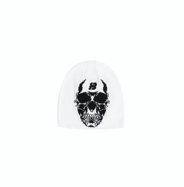 White Outlaw jacquard beanie