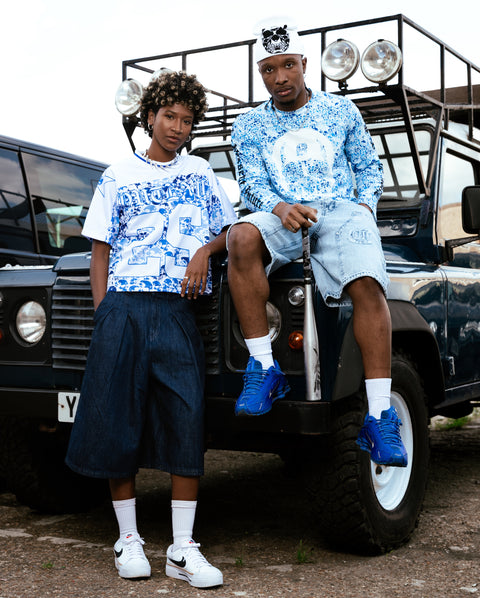 BLUE FULL CAMO LONG SLEEVE RAGLAN TSHIRT