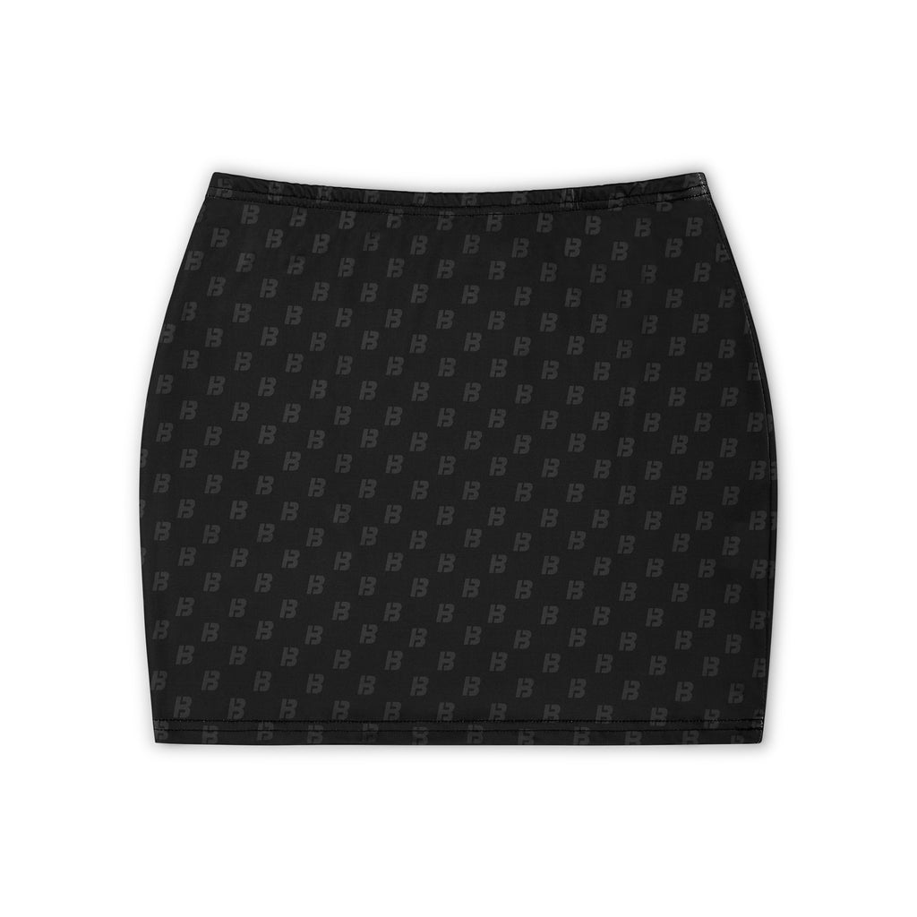 black mini skirt “ B “monogram