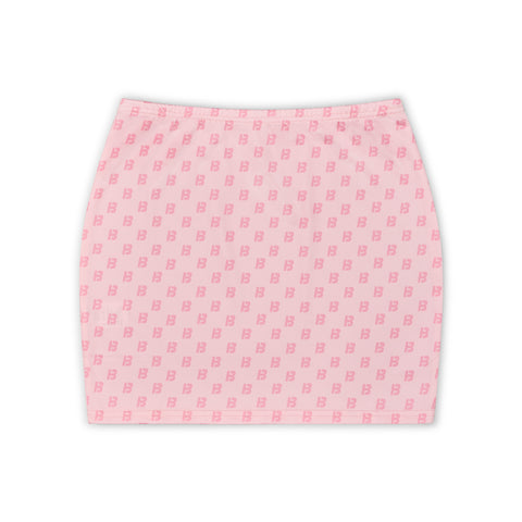Pink mini skirt “ B “monogram