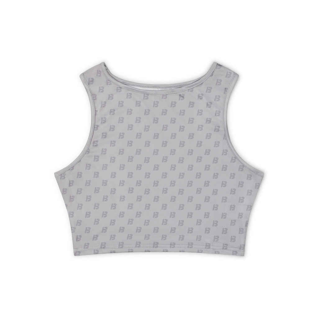 grey monogram croped vest