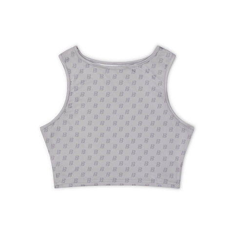 grey monogram croped vest