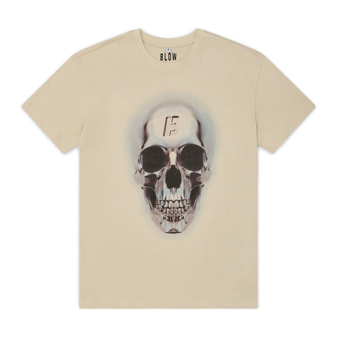 cream and blue Infused Skull