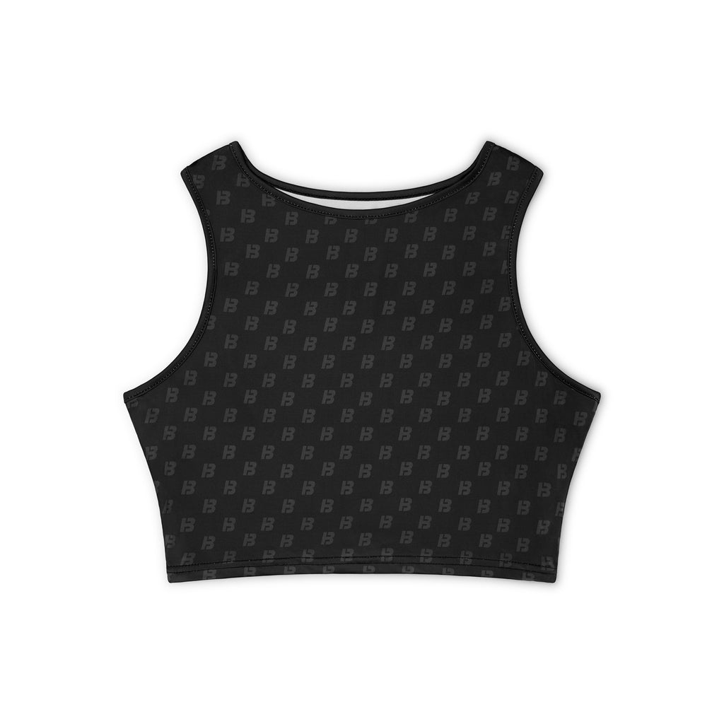 Black monogram croped vest