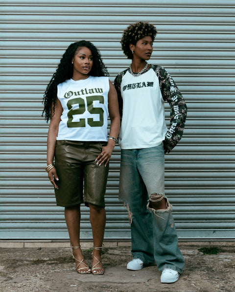 Olive carp leather jorts