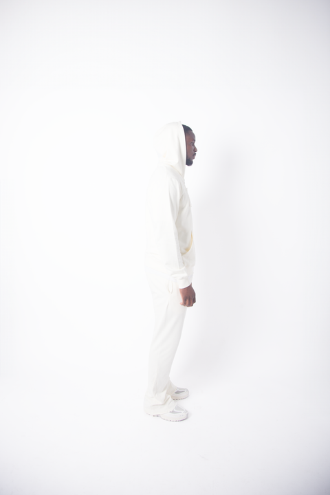 ( Cream) DISTRESSED BLOW PATCHED LOGO FLARED BOTTOMS