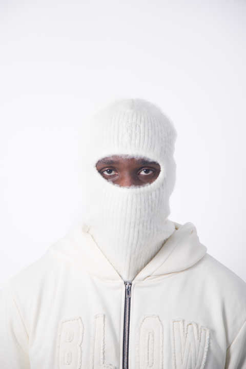 (Cream) DISTRESSED BLOW PATCHED LOGO HOODIE