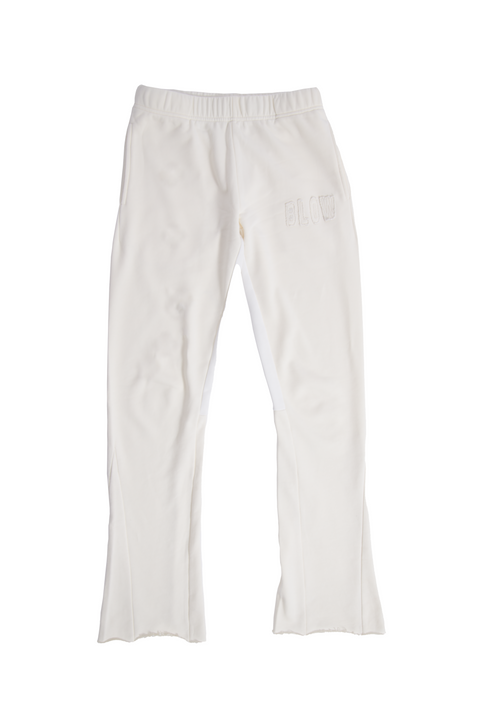 ( Cream) DISTRESSED BLOW PATCHED LOGO FLARED BOTTOMS