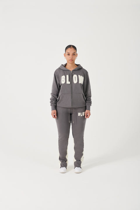 GREY & CREME HOODIE