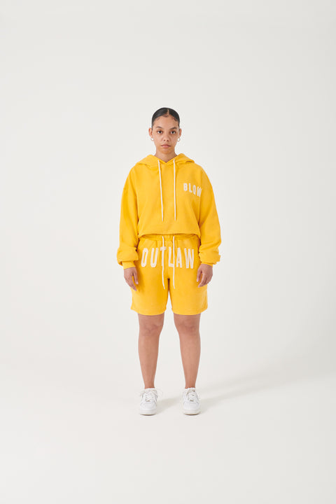YELLOW STONE WASHED HOODIE