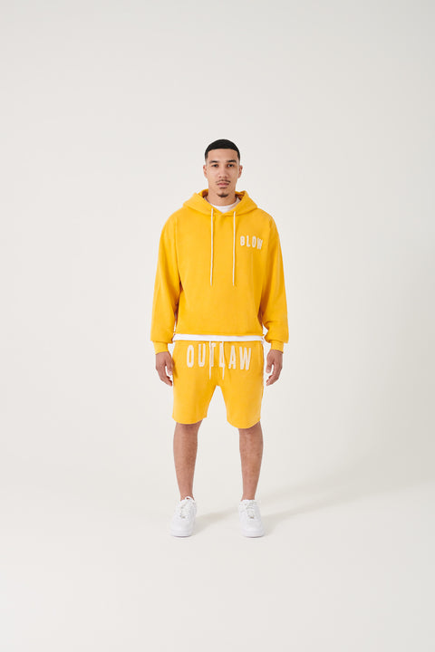 YELLOW STONE WASHED HOODIE