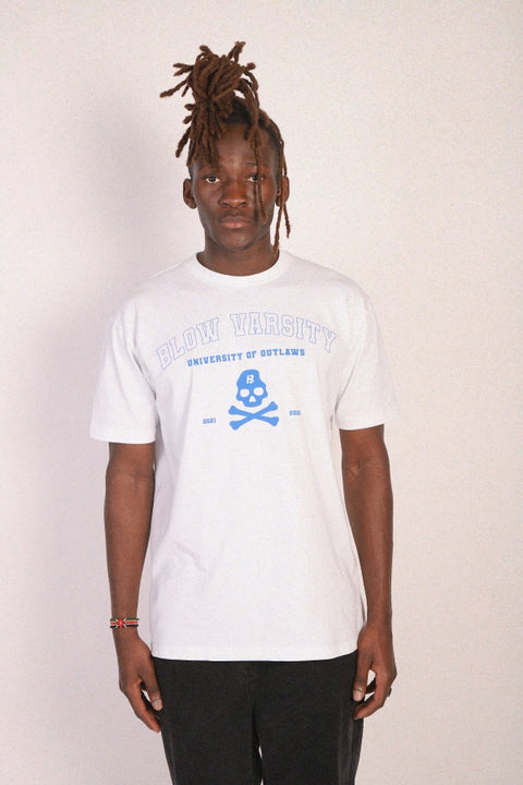 Varsity T-shirt Blue + White