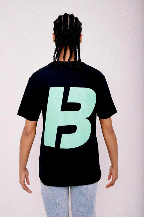 Varsity Blow T-shirt Black + Green