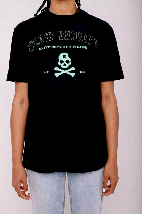 Varsity Blow T-shirt Black + Green