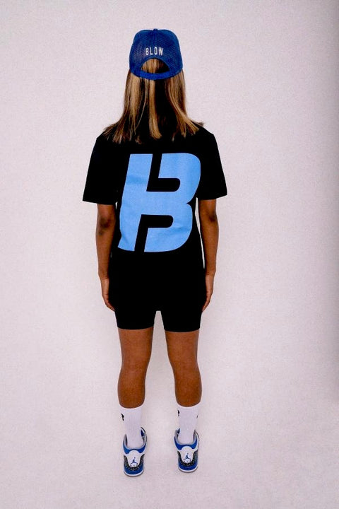 Varsity T-shirt Black + Blue