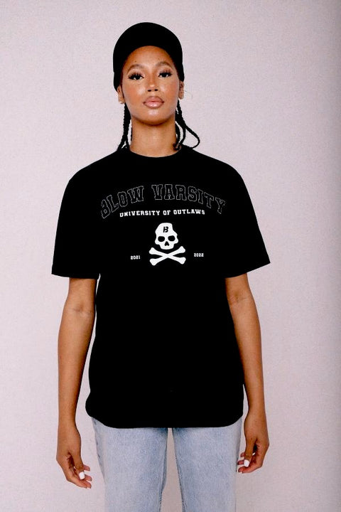 Varsity Blow T-shirt Black + White