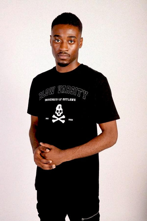Varsity Blow T-shirt Black + White