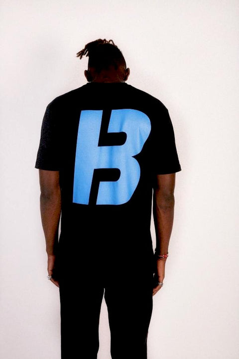 Varsity T-shirt Black + Blue