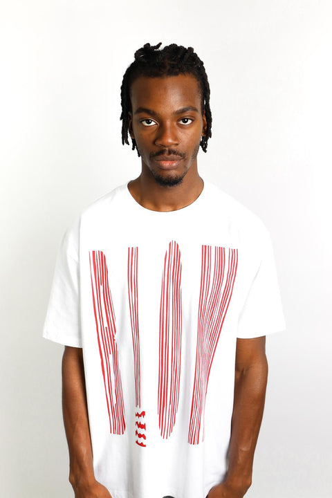 Blow Lanes T-shirt - White & Red