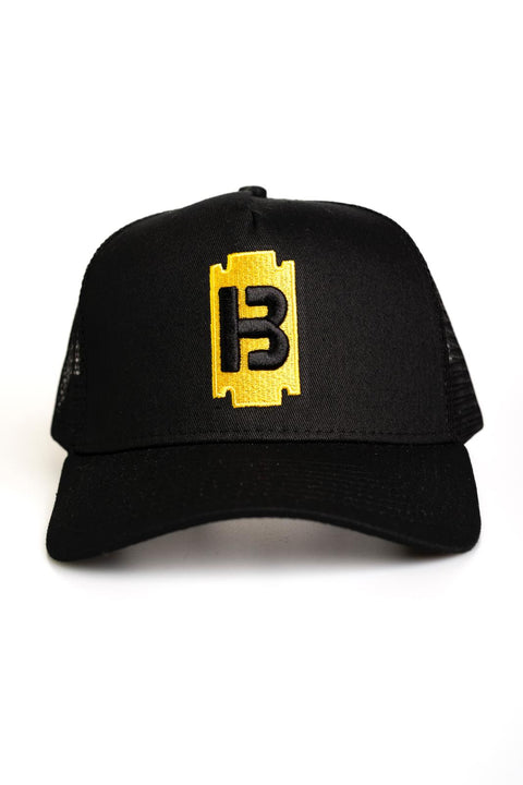 Razor Trucker Hats  - Black & Gold logo