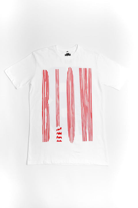 Blow Lanes T-shirt - White & Red