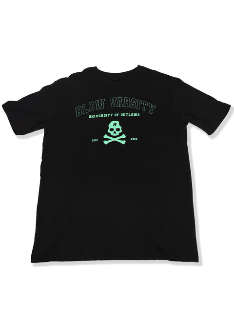 Varsity Blow T-shirt Black + Green