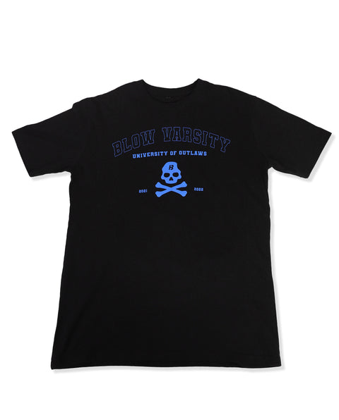Varsity T-shirt Black + Blue