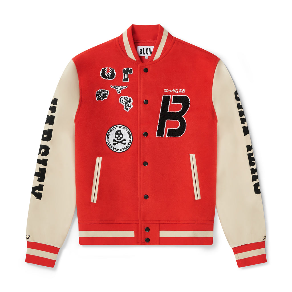 BLOW Varsity Jacket Red+ White